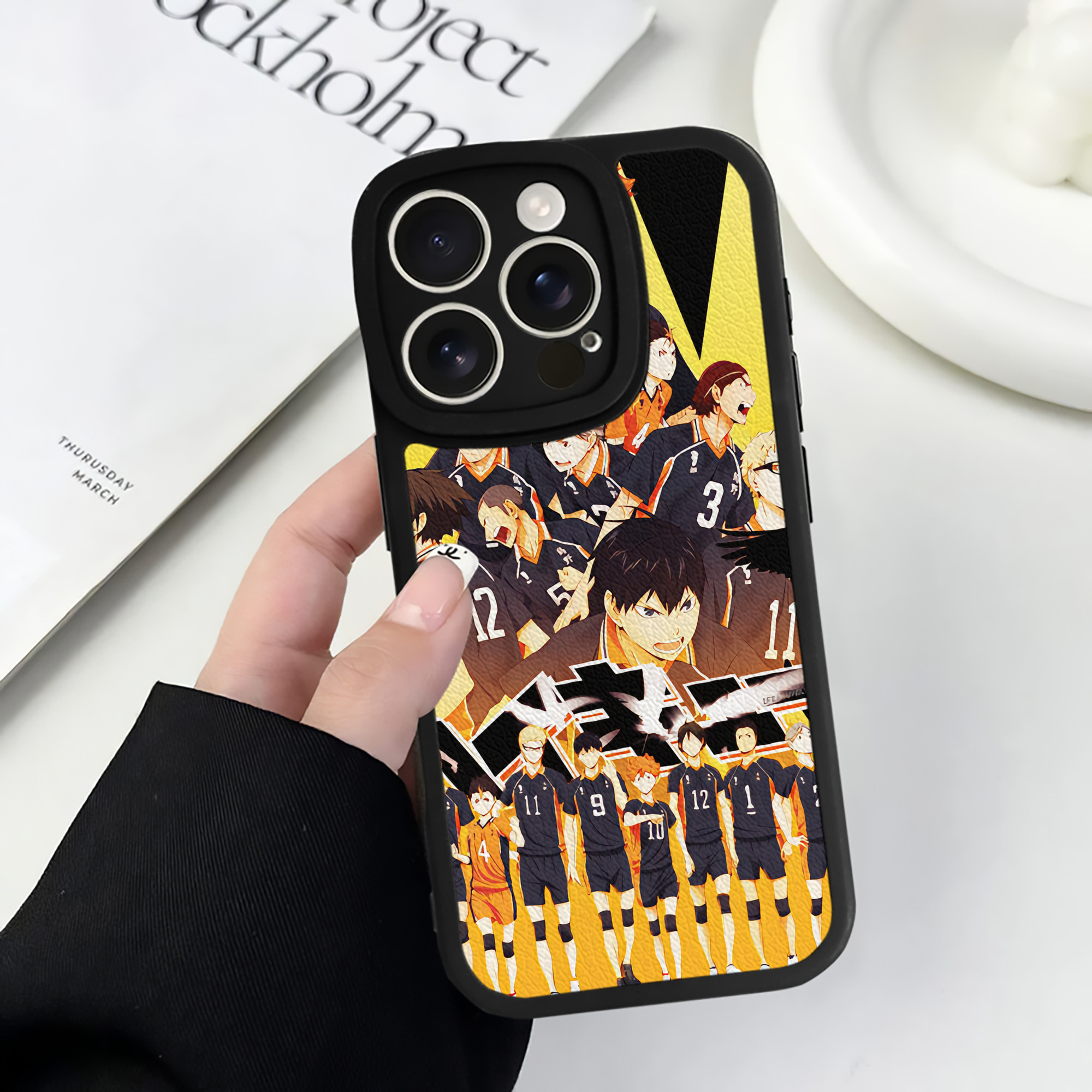 （画像用） ハイキュー!! Haikyu!! 【iPhone 16シリーズ対応】シリコンスマホケース（レザー調） 材質：シリコン